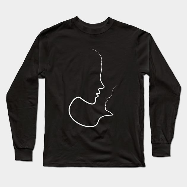 Mother And Baby | One Line Art | Minimal Art | One Line Artist | Minimalist Long Sleeve T-Shirt by One Line Artist